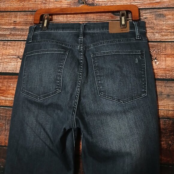 Madewell Jeans Size 30 High Riser Skinny Washed Black Denim Distressed Stretch - Picture 5 of 11